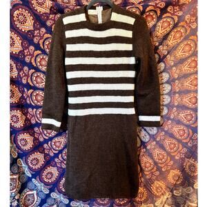 I wooly love you brown striped dress (1950s)